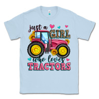 Dusty Blue just a girl who loves tractors Classic Tee - Zillion Design Studio
