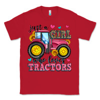 Red just a girl who loves tractors Classic Tee - Zillion Design Studio