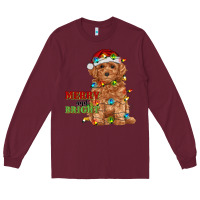 Burgundy merry and bright toy poodle Long Sleeve Tee - RanaPortraitStore
