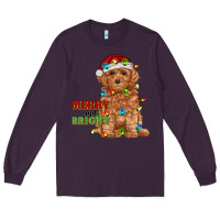 Plum merry and bright toy poodle Long Sleeve Tee - RanaPortraitStore