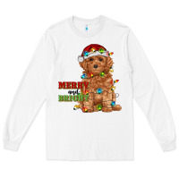 White merry and bright toy poodle Long Sleeve Tee - RanaPortraitStore