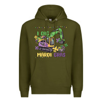 Army Green i dig mardi gras Premium Hoodie - MaliasSmallBusiness