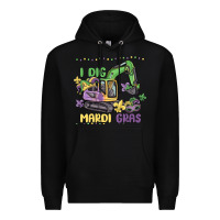 Black i dig mardi gras Premium Hoodie - MaliasSmallBusiness
