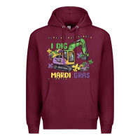 Burgundy i dig mardi gras Premium Hoodie - MaliasSmallBusiness