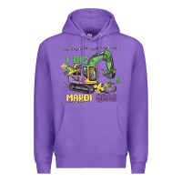 Purple i dig mardi gras Premium Hoodie - MaliasSmallBusiness
