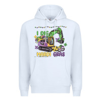 White i dig mardi gras Premium Hoodie - MaliasSmallBusiness