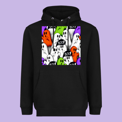 Boo Ghosts Seamless Pattern Heavyweight Hoodie Designed By Bundleandbundleshop