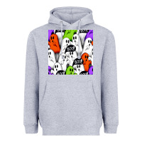 Heather Grey boo ghosts seamless pattern Heavyweight Hoodie - BundleAndBundleShop