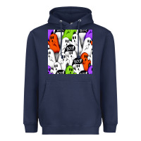 Navy boo ghosts seamless pattern Heavyweight Hoodie - BundleAndBundleShop