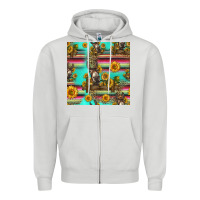 Dove Grey sunflowers donkey seamless pattern Zipper Hoodie - HRA Design Shop