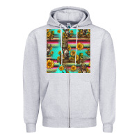 Heather Grey sunflowers donkey seamless pattern Zipper Hoodie - HRA Design Shop