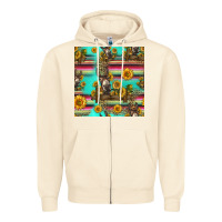 Sandshell sunflowers donkey seamless pattern Zipper Hoodie - HRA Design Shop