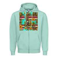 Seafoam sunflowers donkey seamless pattern Zipper Hoodie - HRA Design Shop