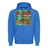 True Royal sunflowers donkey seamless pattern Zipper Hoodie - HRA Design Shop