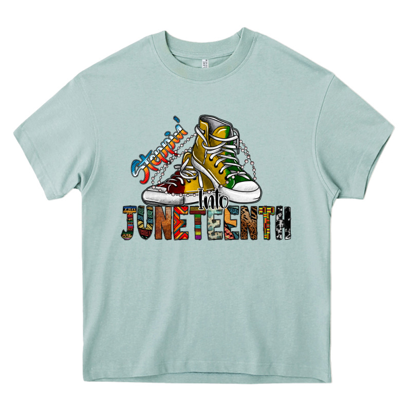 Steppin Into Juneteenth Heavy Core Tee by SublimationCraftShop | Teevron