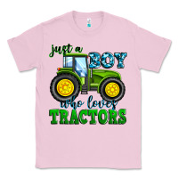 Bubblegum Pink just a boy who loves tractors Classic Tee - Zillion Design Studio