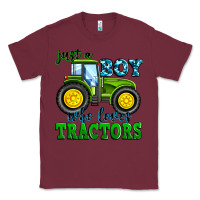 Burgundy just a boy who loves tractors Classic Tee - Zillion Design Studio