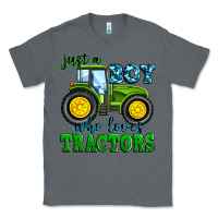 Charcoal Heather just a boy who loves tractors Classic Tee - Zillion Design Studio