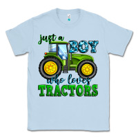 Dusty Blue just a boy who loves tractors Classic Tee - Zillion Design Studio