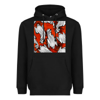 Black flying ghosts seamless pattern Heavyweight Hoodie - BundleAndBundleShop