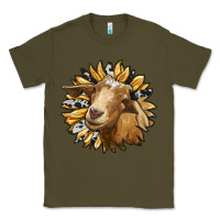 Army Green sunflower with goat Classic Tee - RanaPortraitStore