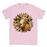Bubblegum Pink sunflower with goat Classic Tee - RanaPortraitStore