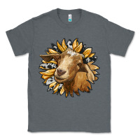 Charcoal Heather sunflower with goat Classic Tee - RanaPortraitStore