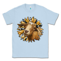 Dusty Blue sunflower with goat Classic Tee - RanaPortraitStore