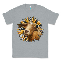 Heather Grey sunflower with goat Classic Tee - RanaPortraitStore