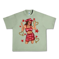 Oil Green heart cowgirl Urban Heavy Tee - texasbilliewilder
