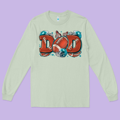 Dad American Football Long Sleeve Tee Designed By Zillion Design Studio