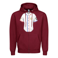Burgundy softball uniform fa element Zipper Hoodie - FaDigitalArtStudio
