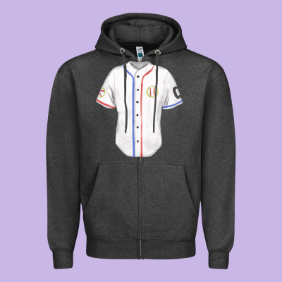 Softball Uniform Fa Element Zipper Hoodie Designed By Fadigitalartstudio