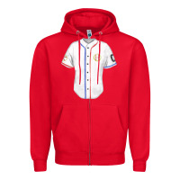 Red softball uniform fa element Zipper Hoodie - FaDigitalArtStudio