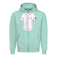 Seafoam softball uniform fa element Zipper Hoodie - FaDigitalArtStudio