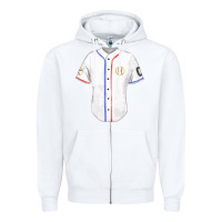 White softball uniform fa element Zipper Hoodie - FaDigitalArtStudio