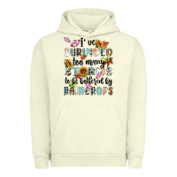 Pigment Pistachio ive survived too many storms to bebothered by rain Urban Hoodie - MaliasSmallBusiness