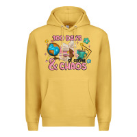 Antique Gold 100 days of coffe and chaos Premium Hoodie - MaliasSmallBusiness