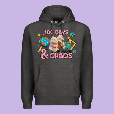100 Days Of Coffe And Chaos Premium Hoodie Designed By Maliassmallbusiness