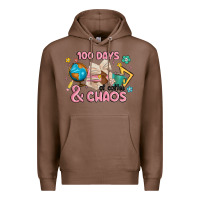 Chestnut 100 days of coffe and chaos Premium Hoodie - MaliasSmallBusiness