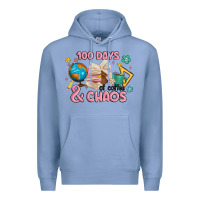 Colony Blue 100 days of coffe and chaos Premium Hoodie - MaliasSmallBusiness