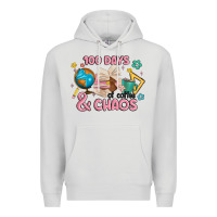 Dove Grey 100 days of coffe and chaos Premium Hoodie - MaliasSmallBusiness