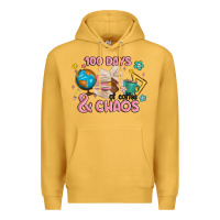 Mustard 100 days of coffe and chaos Premium Hoodie - MaliasSmallBusiness