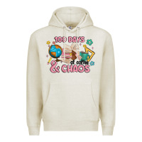 Oatmeal Heather 100 days of coffe and chaos Premium Hoodie - MaliasSmallBusiness