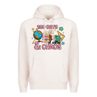 Pale Pink 100 days of coffe and chaos Premium Hoodie - MaliasSmallBusiness