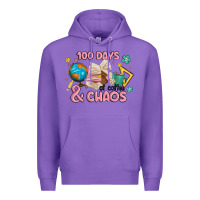 Purple 100 days of coffe and chaos Premium Hoodie - MaliasSmallBusiness