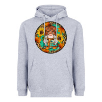 Heather Grey fall gnomes round earrings 2 Heavyweight Hoodie - Artiststas