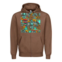 Chestnut western turquoise thunderbird seamless pattern Zipper Hoodie - HRA Design Shop