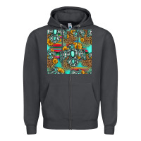 Smoke western turquoise thunderbird seamless pattern Zipper Hoodie - HRA Design Shop