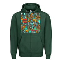 Western Turquoise Thunderbird Seamless Pattern Zipper Hoodie | Teevron